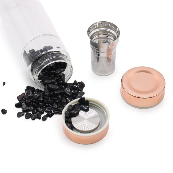 Luxe Tea Infuser Bottles met edelstenen