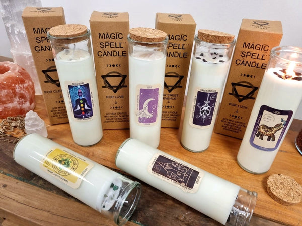 Wens Kaarsen met aroma en edelstenen