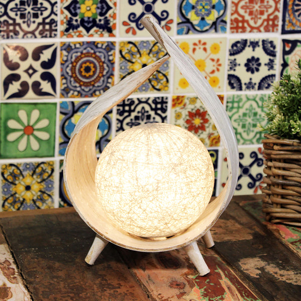 Natuurlijke kokosnoot lamp - Whitewash Wrapover