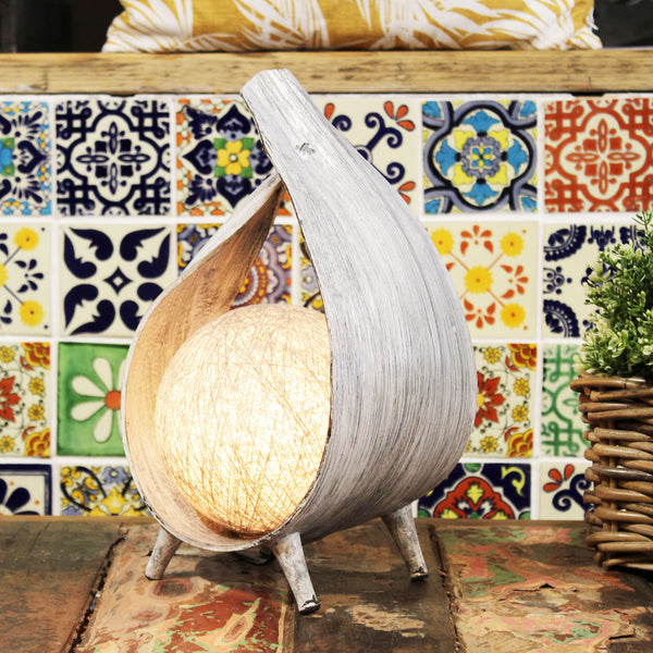 Natuurlijke kokosnoot lamp - Greywash Wrapover