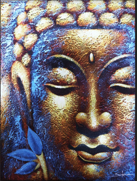 Boeddha Schilderij - Goud
