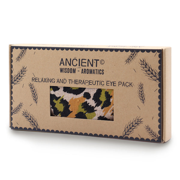 Lavender tarwe oogkussen in geschenkbox - Night Leopard