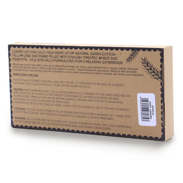 Lavender tarwe oogkussen in geschenkbox - Night Leopard