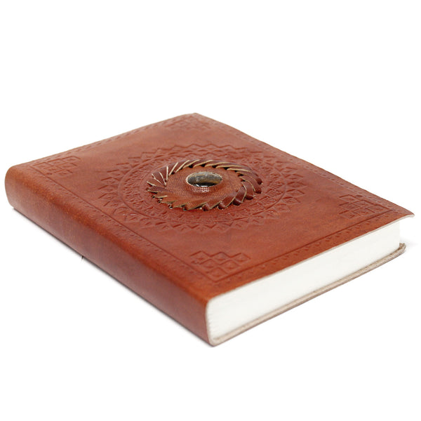 Leren notitieboek Tijgeroog (17x12 cm)
