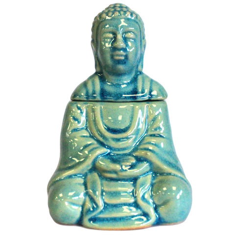 Zittende Boeddha Oliebrander - Blauw