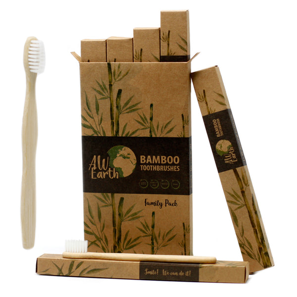 Familienpaket Bambuszahnbürste (2xErwachsene und 2xKinder)