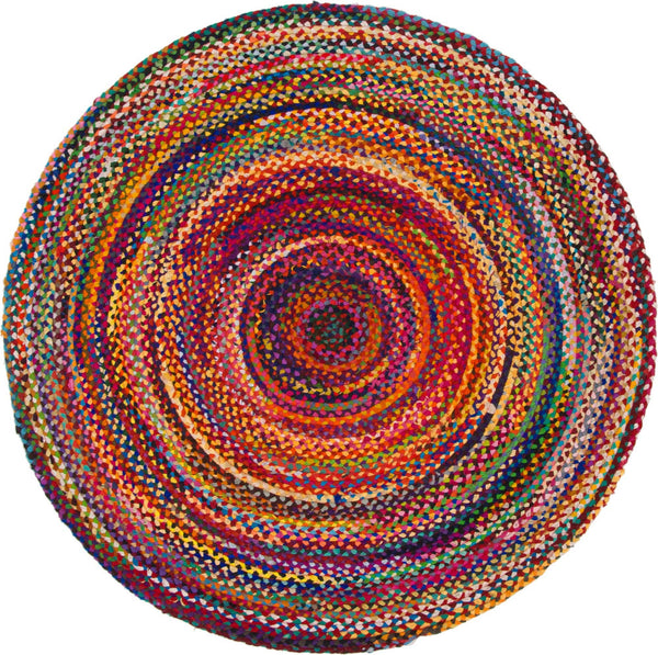 Runder Teppich aus Jute und recycelter Baumwolle - 90 cm