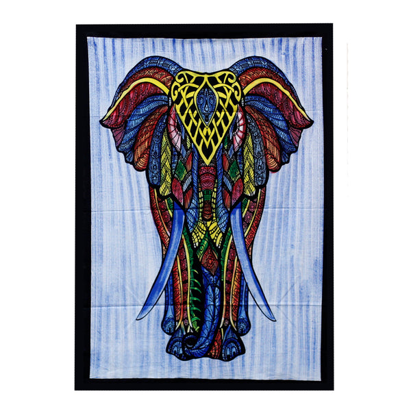 Wanddekoration aus handgebürsteter Baumwolle - Elefant
