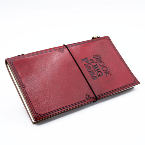 Handgefertigtes Ledertagebuch - Kleines Buch für große Pläne - Rot (80 Seiten)