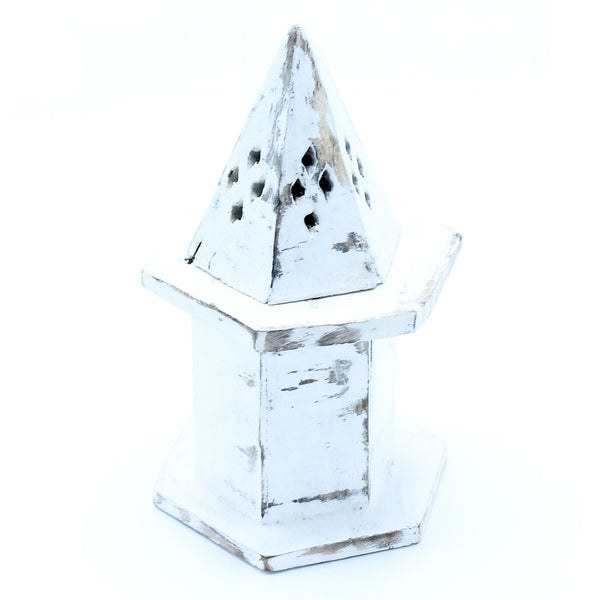 White wash wierookhouder - piramide