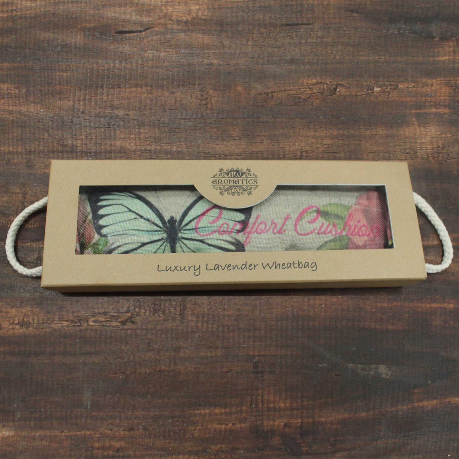 Luxe Lavendel tarwezakje in geschenkverpakking - Vlinder & Rozen