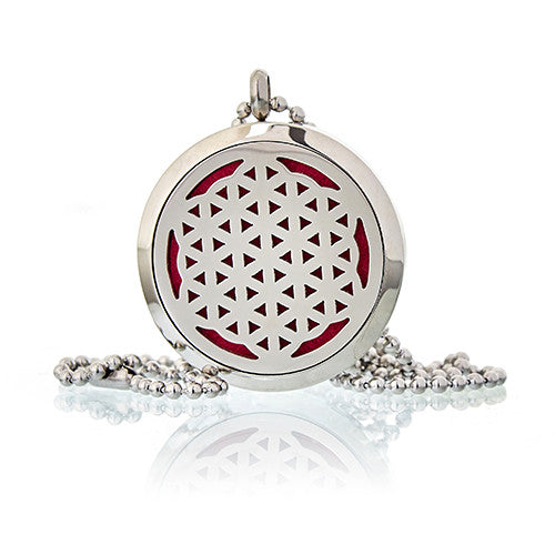 Aromatherapie Sieraad ketting - Bloem des Levens 30mm