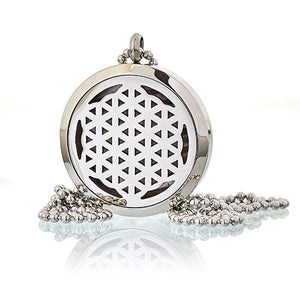 Aromatherapie Sieraad ketting - Bloem des Levens 30mm