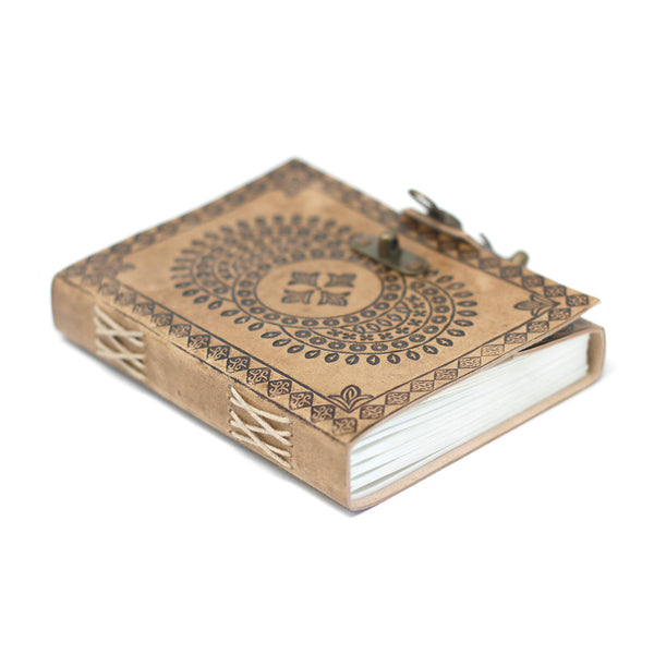 Ledernotizbuch Blaues Mandala (18x13 cm)