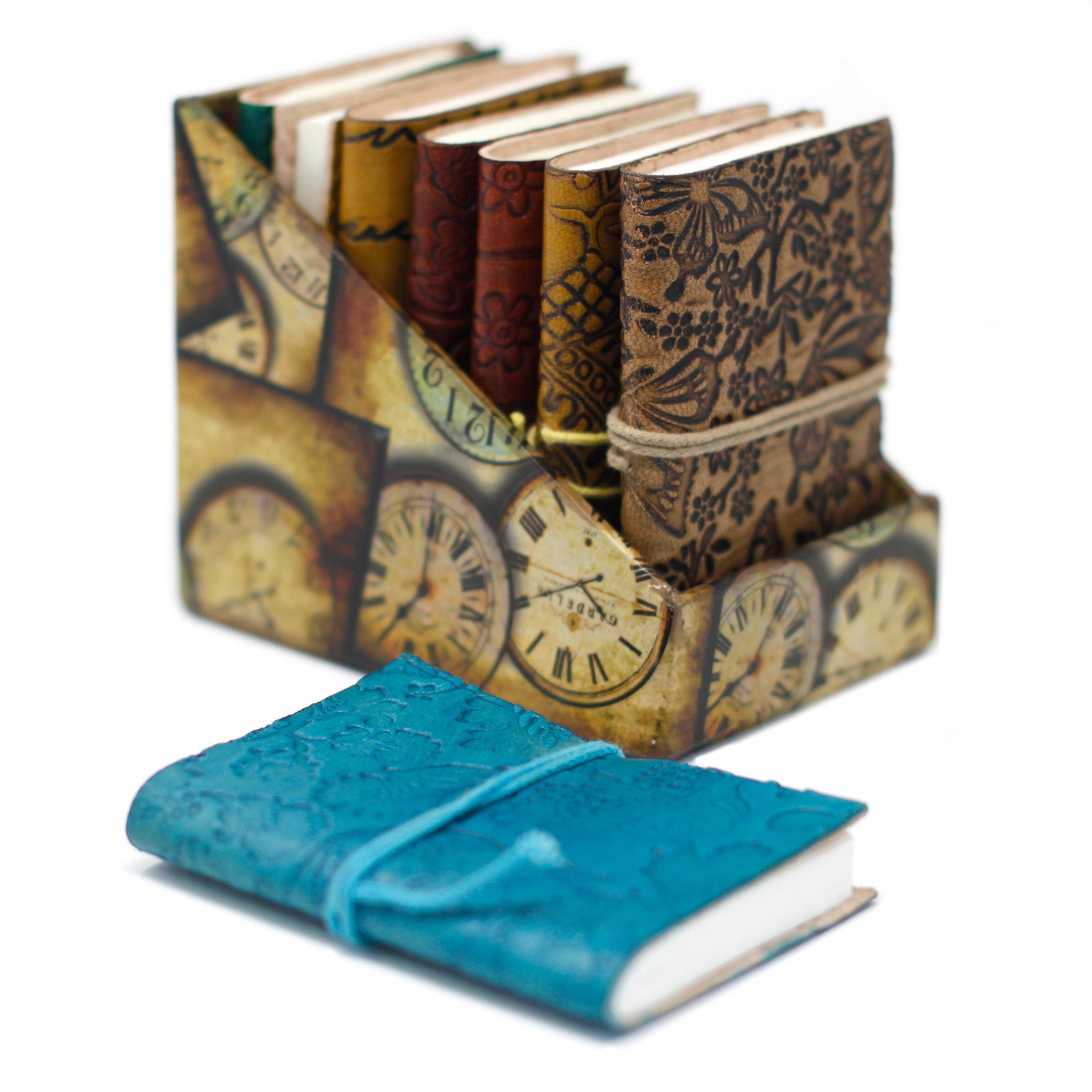 Mini lederen notitieboekjes (10x7.5 cm) - 1 stuk